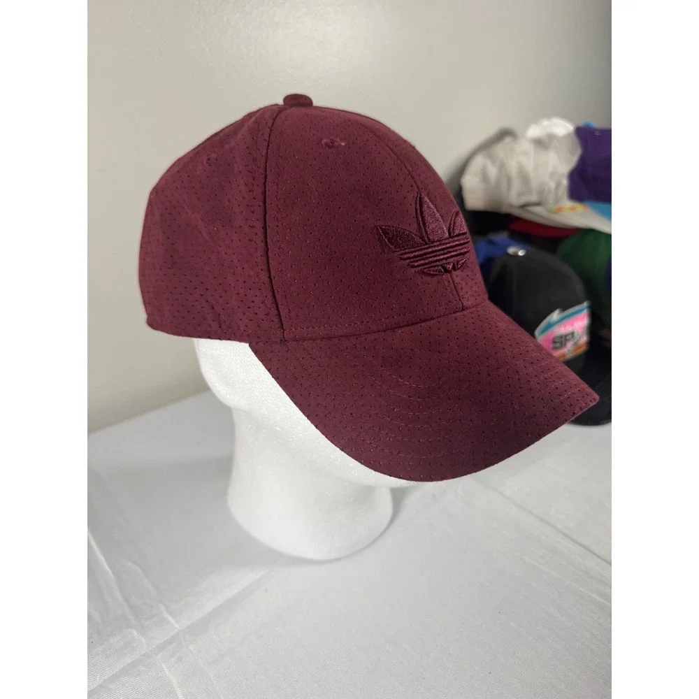 Adidas Originals Trefoil Snapback Hat Maroon Burgundy Perforated Mesh Cap